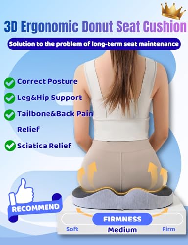 Donut Pillow for Tailbone Pain Relief&Hemorrhoids Postpartum Seat Cushion - color: Pink