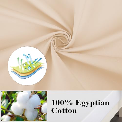 100% Egyptian Cotton Toddler Pillow Cases Set of 2 - color: Beige, size: Toddler 2Pack