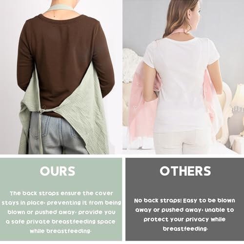 LALIFIT Muslin Nursing Covers for Baby Breastfeeding, Adjustable Privacy Nursing Apron Cover, Extra Large 100% Cotton Cover