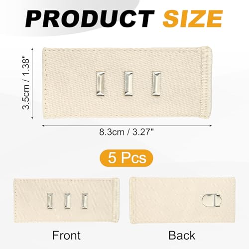 MECCANIXITY 5pcs Light Apricot Pants Waist Button Extenders for Women 3.3" - color: Light Apricot, size: 3.3"