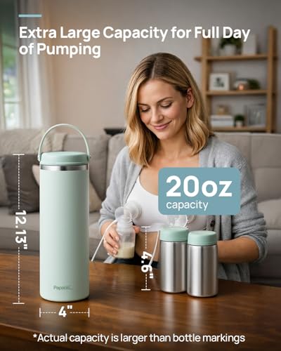 Papablic 360 CapsuleChill Breastmilk Cooler with Stainless Steel Bottles - color: Sakura Pink