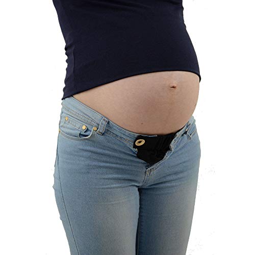 Maternity Pants Extender Elastic Waist Extender Pregnancy Waistband Extender for Pregnancy (Black)