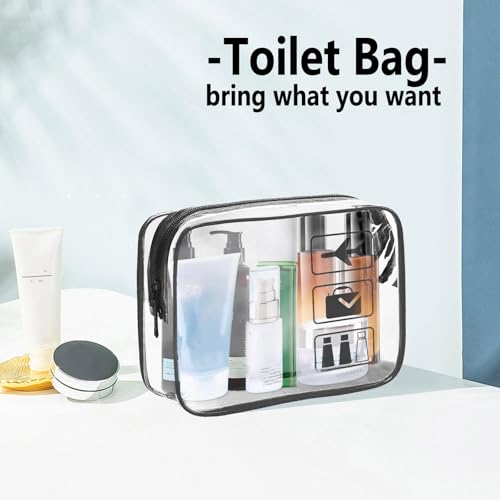 Clear Travel Bags for Toiletry,Makeup Bag-10Pcs, Toiletry Bag - color: 10pcs-Black