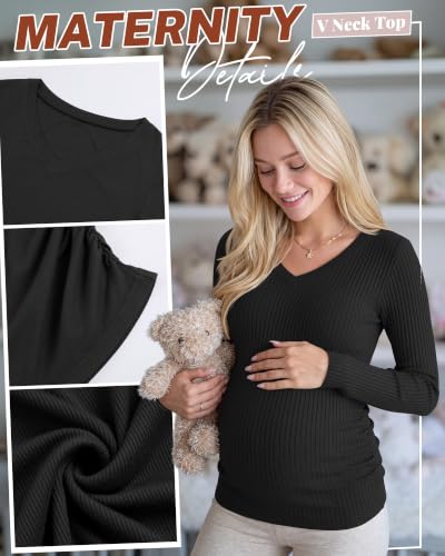 4 Pack Women's Maternity Shirts - color: Khaki, Coffee, White, Black, size: X-Large