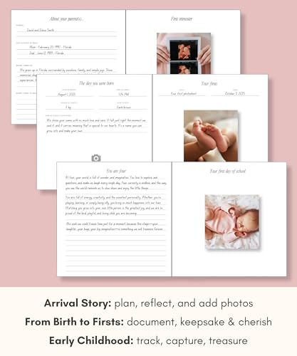 Lamare Baby First Year Book – Keepsake Baby Memory Book and Baby Scrapbook - color: Navy