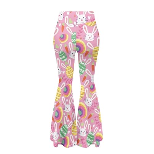 70s Bell Bottom for Women Hippie High Waist Flare Pants - color: Cute Rabbit Egg, size: X-Small