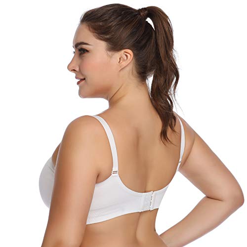 Womens Seamless Nursing Bra Sleeping Maternity Bralette for Breastfeeding Pack of 3 - color: Black White Grey, size: Medium