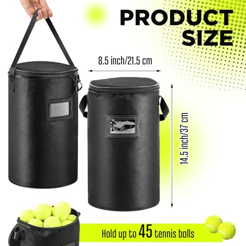 Aliceset 2 Pcs Portable Tennis Ball Basket Compatible with Pickleball Golf Training, Carrying and Storage