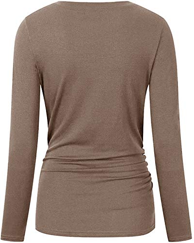 Chuanqi Womens Maternity Shirt Fall Long Sleeve T-Shirts Pregnancy Clothes - color: A-khaki, size: Small