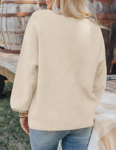 ZESICA Women's Oversized Chunky Knit Cardigan Sweaters Fall Fashion - color: Apricot, size: Large