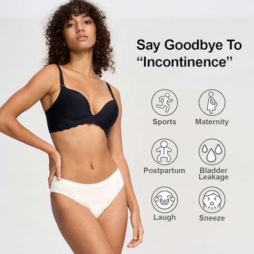 Battewa Leak Proof Underwear for Women Bikini Incontinence Panties White,M - color: White, size: Medium
