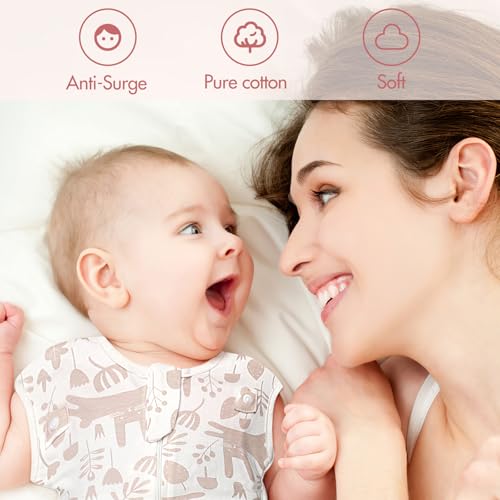 ANYEDDE 2-Pack Newborn Swaddle - Arm Up Swaddle 0-3 Months, Breathable Sleep with Cuff Removable, 2-Pack Nursing Cover for Breastfeeding, Baby Breastfeeding Cover with Arch Neckline & Adjustable Strap