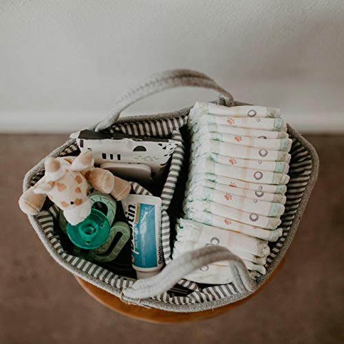 Parker Baby Co. Soft Rope Diaper Caddy Organizer for Nursery & Car - Gray - color: Gray