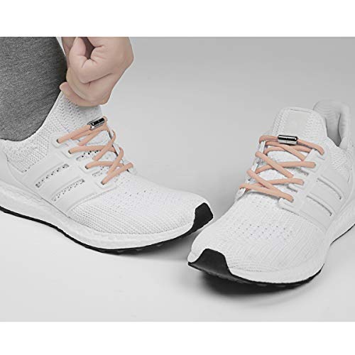 anan520 Elastic No Tie Shoe Laces For Adults,Kids,Elderly,System With Elastic Shoe Laces(2 Pairs) - color: Apricot