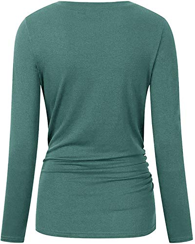 Chuanqi Womens Maternity Shirt Fall Long Sleeve T-Shirts Pregnancy Clothes - color: A-light Green, size: Small