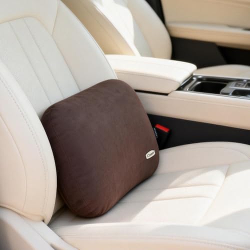 Latex Soft Lumbar Pillow for Recliner Chair Pad Lower Back Pain Relax Brown - color: Brown