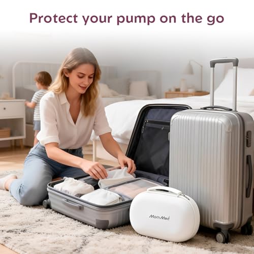 MomMed Breast Pump Carrying Case, Hard Shell Protective Storage Bag for MomMed Wearable Pumps & Cozy, Water-Resistant & Portable Breast Pump Case with Interior Strap