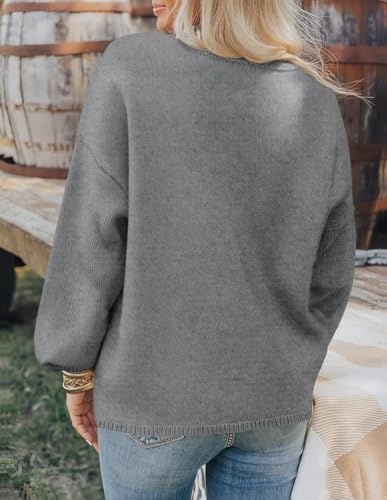 ZESICA Women's Oversized Chunky Knit Cardigan Sweaters Fall Fashion - color: Gray, size: Small