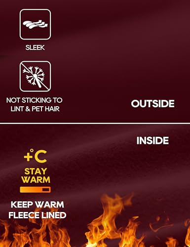CRZ YOGA Fleece Thermal Leggings 28'' - color: Red Merlot, size: Small