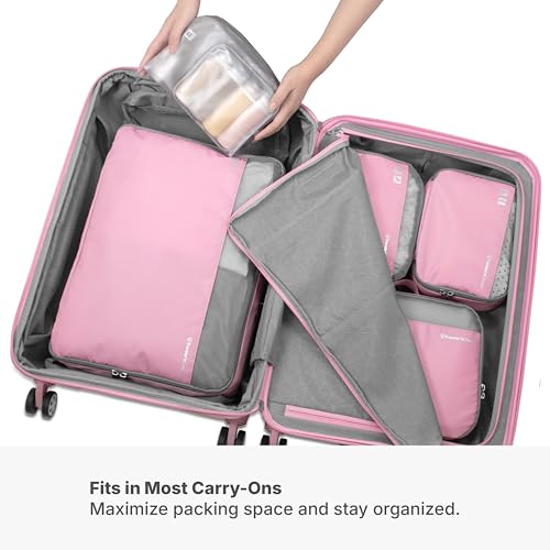 Traveler's Choice Cloverland Packing Cubes, 5-Piece Set, Pink - color: Pink
