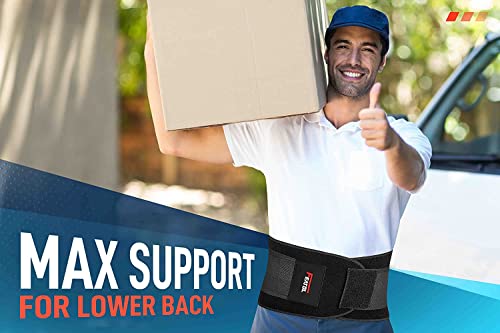 FEATOL Back Brace for Women & Men, Lower Back, Sciatica Pain Relief - color: Black, size: Small/Medium (24.4"-29.8")