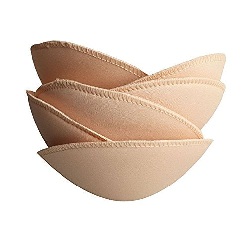 3 pairs Round Soft Bra Inserts Pads Removable Sport Bra Cups inserts Mastectomy Bra Inserts For Bikini Top Swimsuit - color: A/B Beige