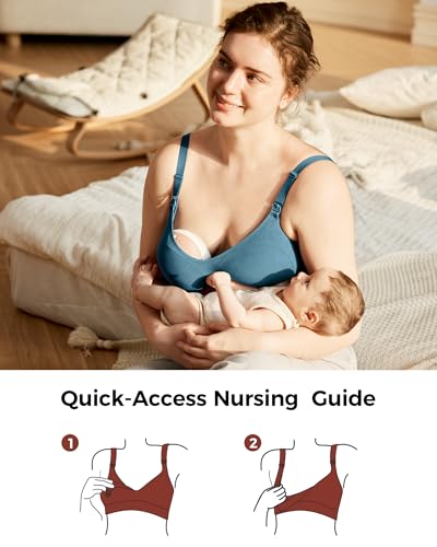 Momcozy Hands-Free Pumping Bra, Breathable Tencel™ Fabric Breast Pump Bra - color: Dusty Rose, size: Medium