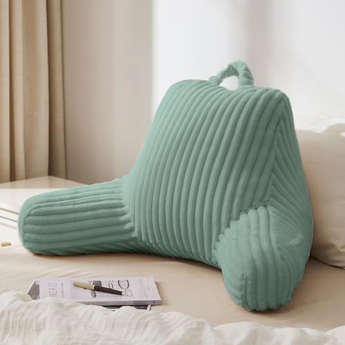 Blissful Diary Reading Pillow for Bed, Backrest Pillow, Mint Green - color: Fuzzy Mint Green, size: Standard(18inch)
