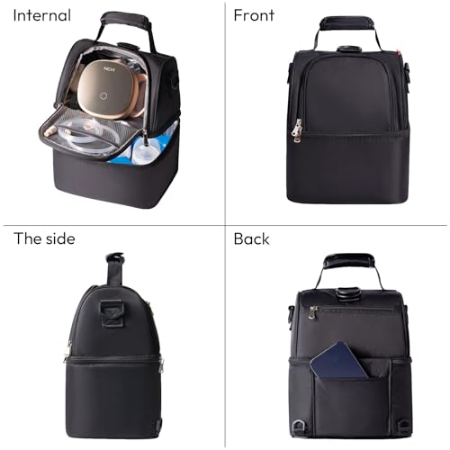 NCVI Breast Pump Backpack, Double Layer Removable, for Spectra/Medela - color: Black