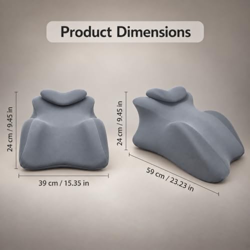 27 Degree Couples Pillow,Memory Foam Wedge Pillow, Gray - color: Gray