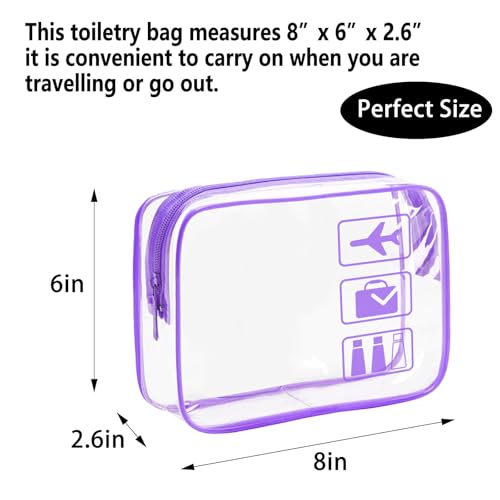Clear Makeup Bags Toiletry bags Quart Size Travel Bag,6 Packs - color: 6Color-6pc