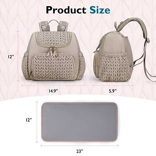 mommore Diaper Bag Backpack, Stylish Mini Baby Bag with Changing Pad - color: Coffee, size: Small
