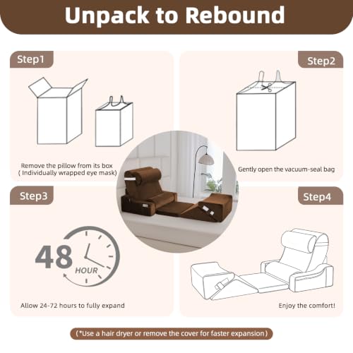 Wedge Pillow Set for After Surgery,Dark Brown,9PCS-23.2" - color: Dark Brown, size: 9PCS-23.2''