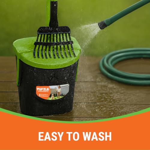 Pupzle Dog Pooper Scooper with Bag Attachment, 40" Long Handle Dog Scooper - color: Green