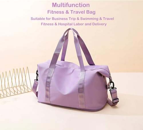 Expandable Travel Duffle Bag Weekender Carry on Bag for Women, Blue - color: Blue