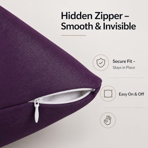 EVOLIVE Body Pillow Cover 21"x54", Microfiber, Hidden Zipper (Purple) - color: Purple