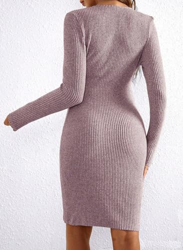BLENCOT Maternity Dress Fall Long Sleeve Wrap Bodycon Pregnancy Dresses - color: Pink, size: XX-Large