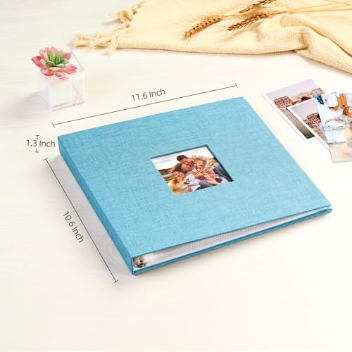 Mublalbum 10x10 Inch 3 Ring DIY Scrapbook Photo Album 40 Pages, Blue - color: Blue, size: 10x10 Inch 40 Pages