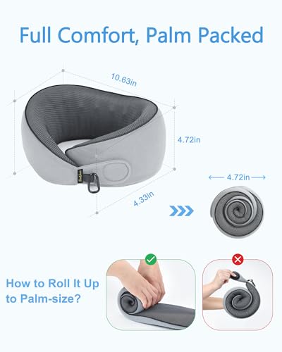 BeeVines Travel Pillow with Carry Case, Memory Foam Neck Pillows for Flight