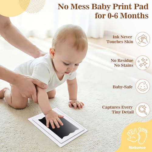 Nabance Baby Footprint Kit, Inkless Baby Hand and Footprint Kit, 4 Pack - size: 4-Pack, Regular 2.3" x 3.7"