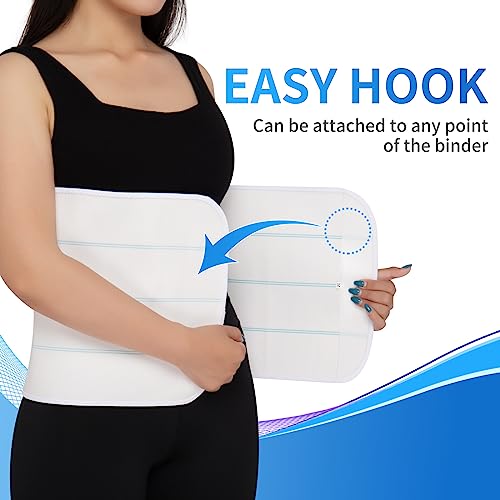 S Abdominal Binder Post Surgery for Men and Women, 12" High Postpartum Tummy Tuck Belt Provides Bariatric Stomach Compression, High Elasticity, Breathable - (60" - 75") 4 PANEL White - size: 60"-75" (XL), style: 4 Panel White