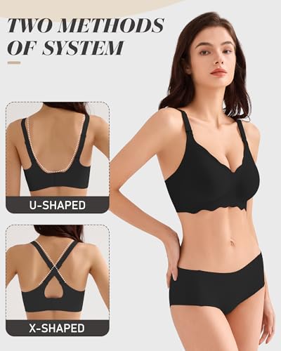 Wireless Nursing Bras for Breastfeeding, Seamless Maternity Bras Pregnancy Bralette No Underwire - color: Black, size: 4X-Large
