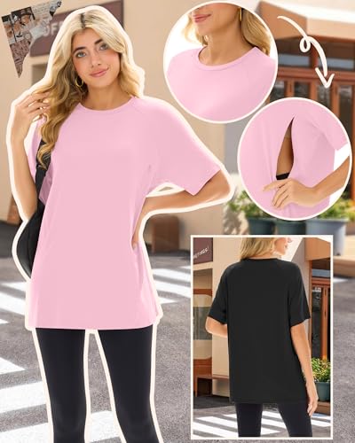 4 Pack Women's Nursing Shirts - color: Haze Blue, Pink, Olive Green, Black, size: Large