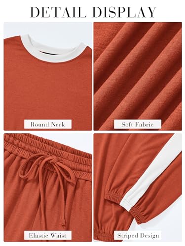 MASCOMODA Womens 2 Piece Outfits Summer Matching Lounge Sets Jogger Set - color: Orange, size: Medium