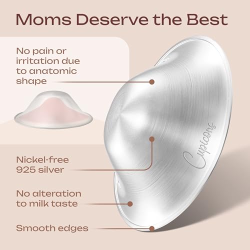 Silver Nursing Cups, Nipple Covers for Breastfeeding, XL - size: X-Large
