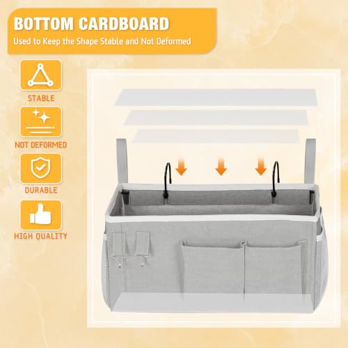 Lilithye Bedside Caddy, Bedside Storage Bag Hanging Organizer for Bunk Bed - color: 1pc New Grey