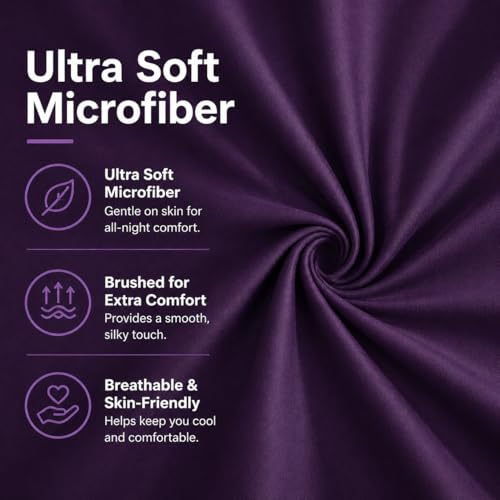 EVOLIVE Body Pillow Cover 21"x54", Microfiber, Hidden Zipper (Purple) - color: Purple