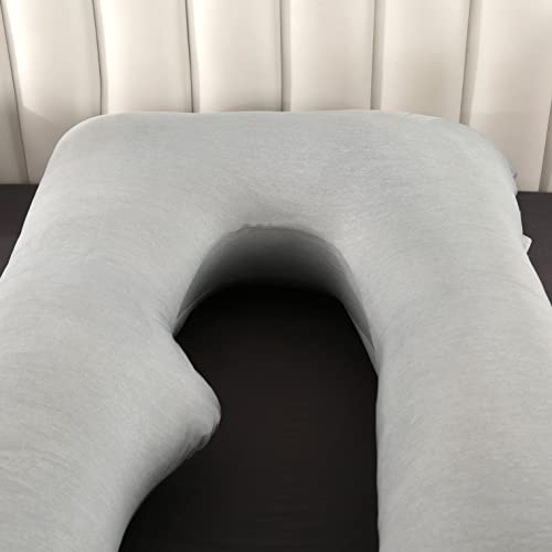 BATTOP Pregnancy Pillows for Sleeping- U Shaped Full Body Maternity Pillow, Pregnancy Pillow for Side Sleepers with Removable Cooling Cover, Supports Back, Hips, Belly & Legs (Cooling Grey) - color: Cooling Grey