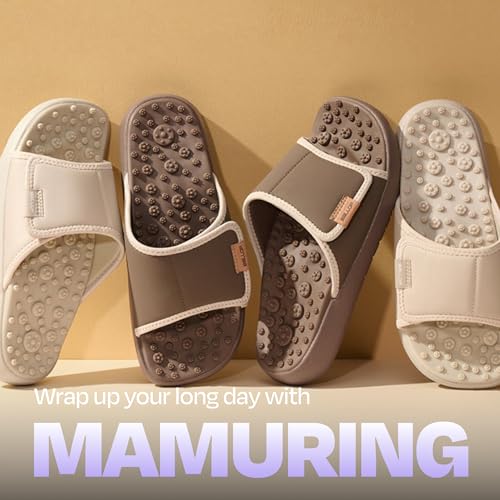BALLOP Mamuring 1,700 Nodes Acupressure Massage Slippers - color: Brown, size: 8 Women/7 Men