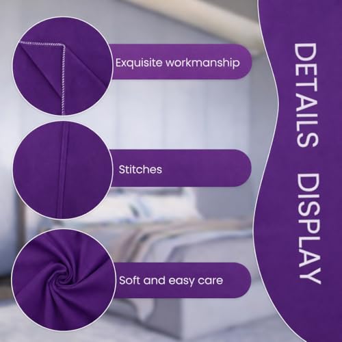 EVOLIVE Body Pillow Cover 21"x54", Microfiber, Hidden Zipper (Purple) - color: Purple